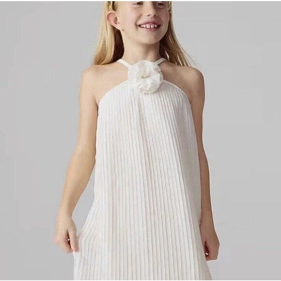 J. Crew Crewcuts Girls rosette halter-neck dress chiffon Sz 8 Party Flower Girl